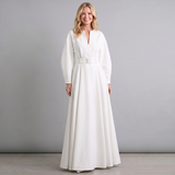 Robe Maxi A-Line à Manches Courtes