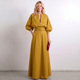Robe Maxi A-Line à Manches Courtes