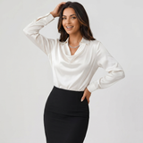 Blouse à col drapé