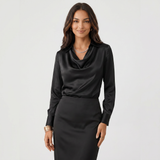 Blouse à col drapé