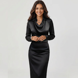 Blouse à col drapé