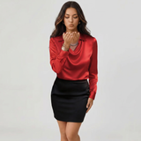 Blouse à col drapé