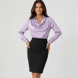 Blouse à col drapé