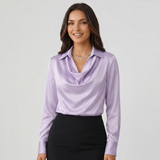 Blouse à col drapé