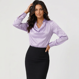 Blouse à col drapé