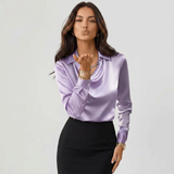 Blouse à col drapé