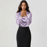 Blouse à col drapé