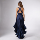 Robe à volants en wrap halter