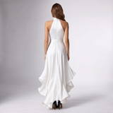 Robe à volants en wrap halter