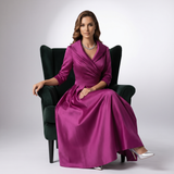 Robe Midi A-Line à Col Drapé