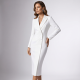 Robe Midi à Revers de Blazer