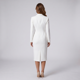 Robe Midi à Revers de Blazer