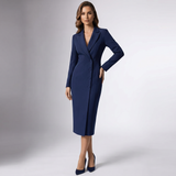 Robe Midi à Revers de Blazer