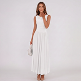 Robe Midi Plissée à Col Drapé