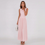 Robe Midi Plissée à Col Drapé