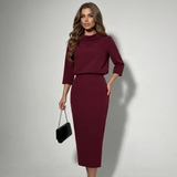 Ensemble Jupe Midi Col Bateau