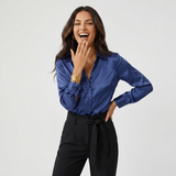 Blouse à col chemise à manches longues