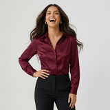 Blouse à col chemise à manches longues