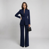 Ensemble Pantalon Blazer Col Montant