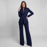 Ensemble Pantalon Blazer Col Montant