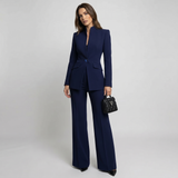 Ensemble Pantalon Blazer Col Montant