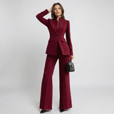 Ensemble Pantalon Blazer Col Montant