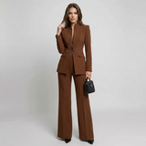 Ensemble Pantalon Blazer Col Montant