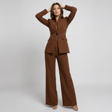 Ensemble Pantalon Blazer Col Montant