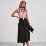 Blouse Halter à Bord Contrasté