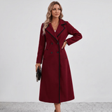 Manteau Croisé à Détails Contrastés