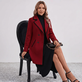 Manteau Croisé à Détails Contrastés