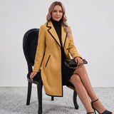 Manteau Croisé à Détails Contrastés