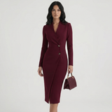 Robe Midi Croisée Boutonnée