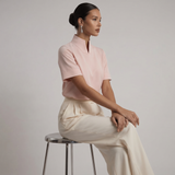 Blouse à col montant à manches courtes