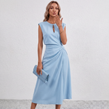 Robe Midi Drapée Lisandrah avec Découpe en Clé