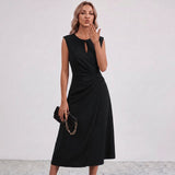 Robe Midi Drapée Lisandrah avec Découpe en Clé