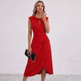 Robe Midi Drapée Lisandrah avec Découpe en Clé