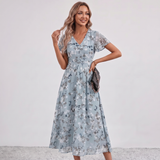 Robe Maxi Fleurie à Manches Volantes Lola