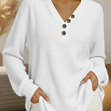 Pull Femme Tricot Waffle Doublé Brossé