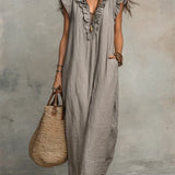 Robe Maxi à Volants Femme