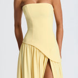 Robe Maxi Bustier Corset Foulard Fente Haute