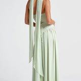 Robe Maxi Bustier Corset Foulard Fente Haute