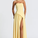 Robe Maxi Bustier Corset Foulard Fente Haute