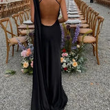 Robe Maxi Drapée Bretelle Unique