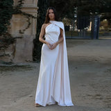 Robe Maxi Drapée Bretelle Unique