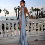 Robe Maxi Drapée Bretelle Unique
