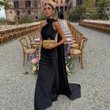Robe Maxi Drapée Bretelle Unique