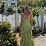 Robe Maxi Corset Plissée