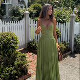 Robe Maxi Corset Plissée