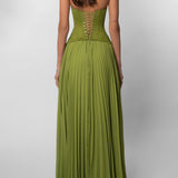 Robe Maxi Corset Plissée